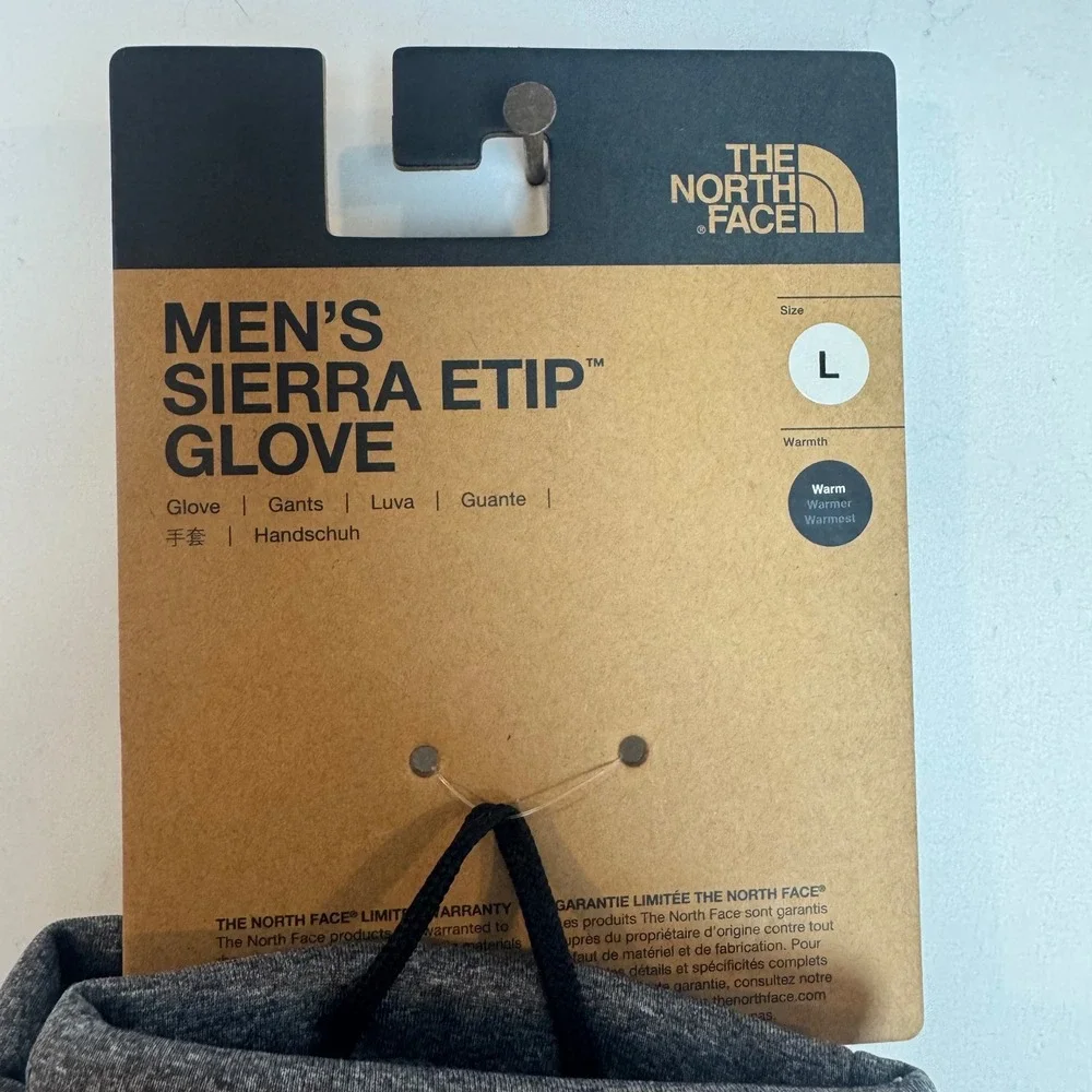 The North Face Mens Large Sierra Etip Gloves Grey Heather Touchscreen NF0A7RJ7‎